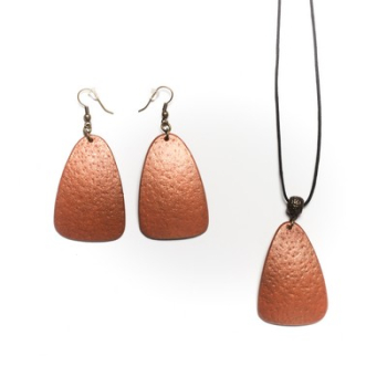 Boucles d'oreilles Autruche Pyramide Orange 
