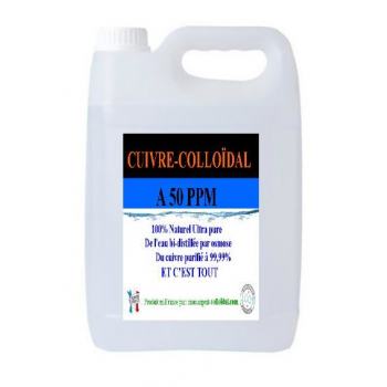 Cuivre colloïdal à 50 PPM Bidon de 5 Litres avec robinet