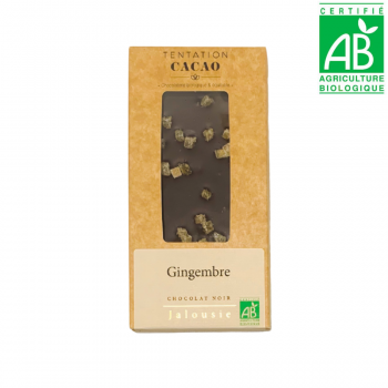 Chocolat noir au gingembre confit - BIO - 100g