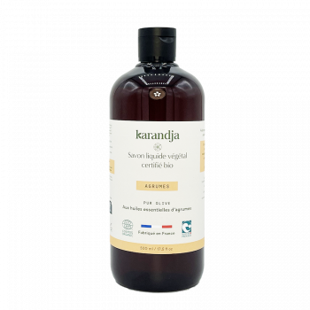 Savon liquide végétal pur olive certifié bio AGRUMES 500ml
