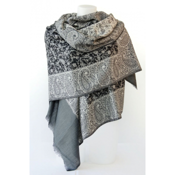 Etole classique motif Paisley en laine - M - Gris