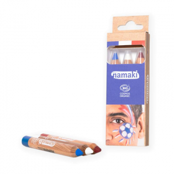 Kit supporter 3 crayons de maquillage Bleu-Blanc-Rouge