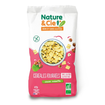Céréales fourrées cacao noisette BIO & sans gluten
