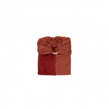 Petite écharpe sans noeud - Fauve/Rouge bourgogne