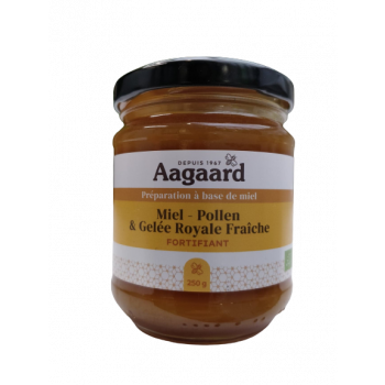 Miel, pollen et gelée royale fraîche Bio-250G-Aagaard