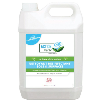 Action verte nettoyant désinfectant surfaces Ecocert - 5L