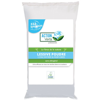 Action verte lessive poudre Ecolabel 222 doses - 10kg
