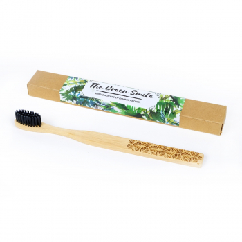 Brosse à dents en bambou à motif feuilles - Adulte 