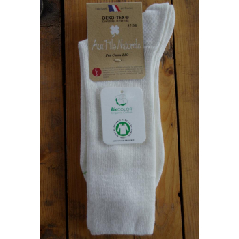 chaussette 100% coton bio écrue