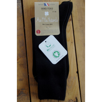 chaussette 100% coton bio noir