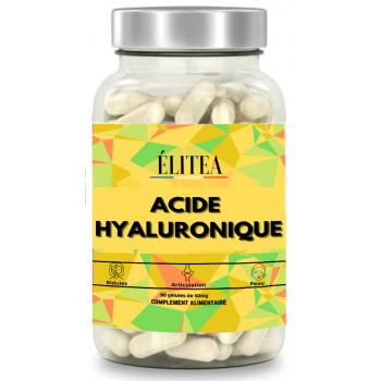 Acide Hyaluronique | Vegan Gélules Pur Dosage Élevé | Haute Concentration 90 Capsules Sans Gluten | Homme Femme | Testé en Laboratoire Peau Ongle Arti