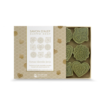 Savon - Savons d'Alep Pure Olive parfumés ASMAA - ISKENDAR - JENJIS 9x10g 