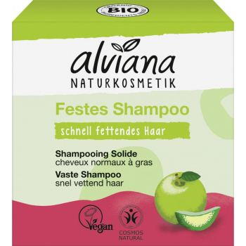 Shampooing solide cheveux normaux à gras pomme 60g Alviana