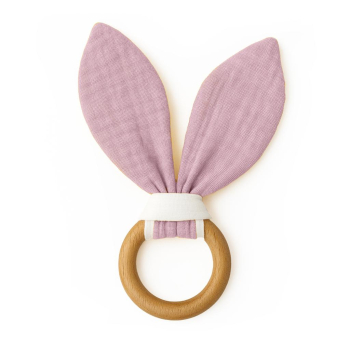 Anneau de Dentition en Coton Bio Rose