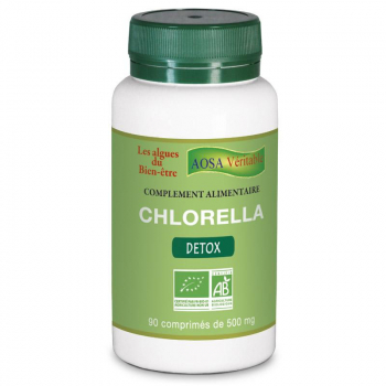 Pilulier de 90 comprimés de Chlorella bio AOSA Véritable