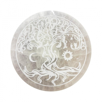 Disque en sélénite "arbre de vie"