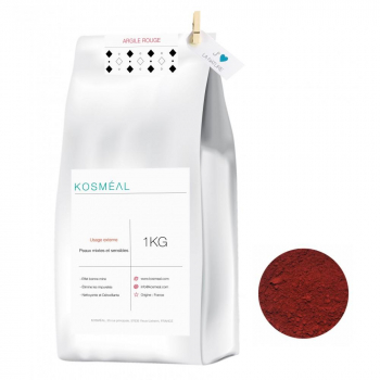  Argile Rouge 1KG - 100% Pure et Naturelle - Origine FRANCE - Emballage Écologique Papier Kraft Blanc