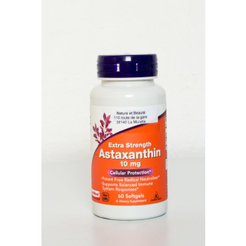 Astaxanthine, 10 mg, 60 capsules végétariennes à enveloppe molle ( 2 mois)