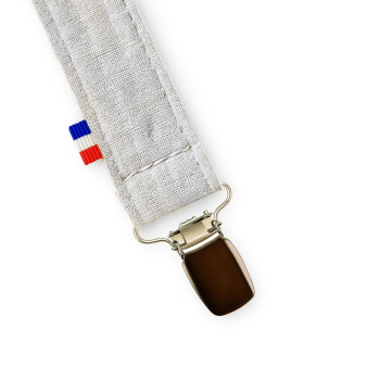 Attache Tétine en Coton Bio Teddy Blanc