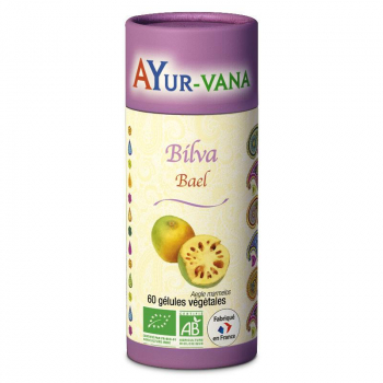 Pilulier de 60 gélules de bilva bio de la marque ayurvana