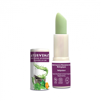 Soin lèvres basilic sacré et mandarine verte biologique - 3.5g - AYURVENAT