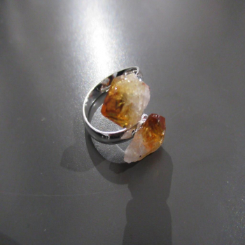 Bague réglable en citrine