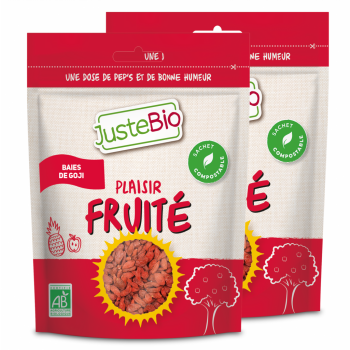 JUSTEBIO - Baie de Goji - Lot de 2 sachets de 300g