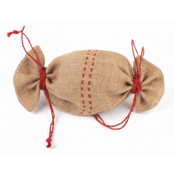 Sac jute GM naturel rouge