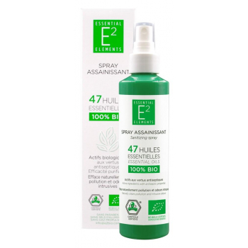 BIO Spray Assainissant aux 47 Huiles Essentielles 100% BIO (vegan) GRAND FORMAT 200ml - bactéricide, contre les odeurs tenaces...