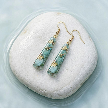 Boucles d'oreilles orgonite Kelly amazonite plaqué or