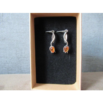 Boucles d'oreilles Ambre et argent