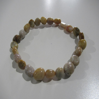 Bracelet en corail fossile "grains"