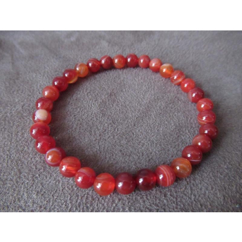 Bracelet en cornaline zonée 6mm