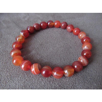 Bracelet en cornaline zonée 8mm