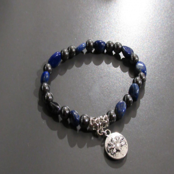 Bracelet en hématite et lapis lazuli
