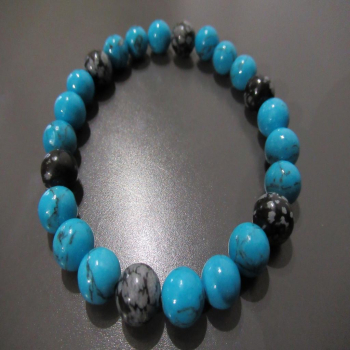 Bracelet en obsidienne et howlite