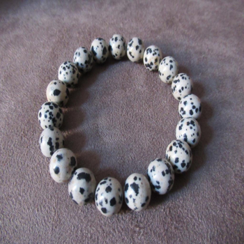 Bracelet en jaspe dalmatien 10mm