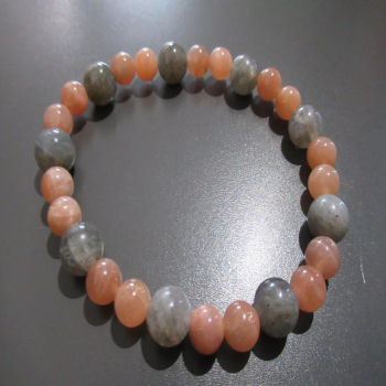 Bracelet en labradorite et pierre de soleil