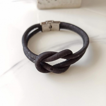 bracelet homme marin en liège noir