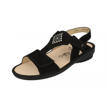 FINN COMFORT Sandale Fashion Line Noir talon 15 mm chaussant forme naturelle