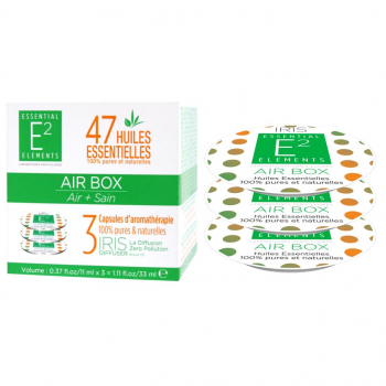 Air Box Trio de Capsules aux 47 Huiles Essentielles naturelles pour un Air PUR et Sain - Diffuseur IRIS de E2 Essential Elements