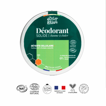 Déodorant solide certifié bio | Détente cellulaire + CBD | 50g