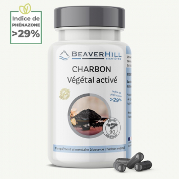 Charbon végétal Activé - Détox intestinale, ventre plat, ballonnements, flatulences