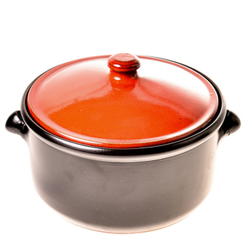 Cocotte ronde céramique rouge et noir 20 cm 2 litres