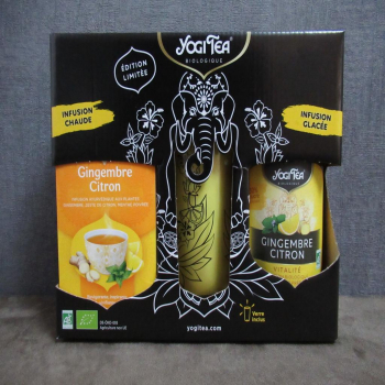 Coffret "yogi tea" avec verre Ganesh