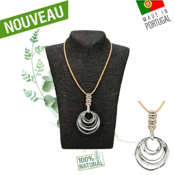 Collier en liège artisanal "Cercles" - Collier Vegan