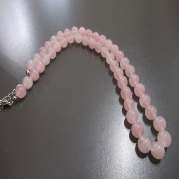Collier en pierre de quartz rose 8mm