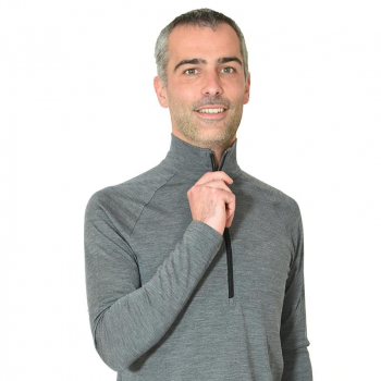 Zip unisexe gris pure laine mérinos COOLMAN 