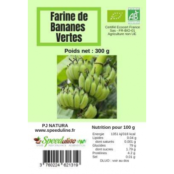 Farine CRUE de bananes vertes BIO EQUITABLE - 300 g