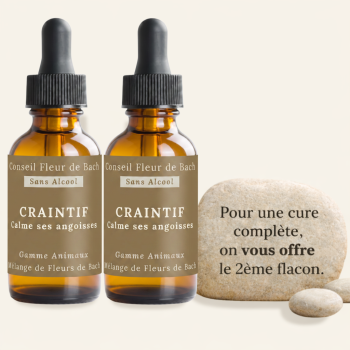 Fleurs de Bach Animaux Craintifs Sans Alcool - 30ML - Lot de 2